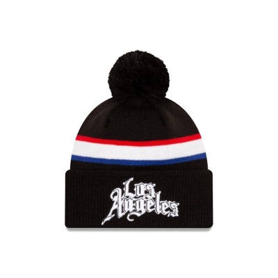 Sapca New Era Los Angeles Clippers NBA City Edition Pom Knit Beanie - Negrii